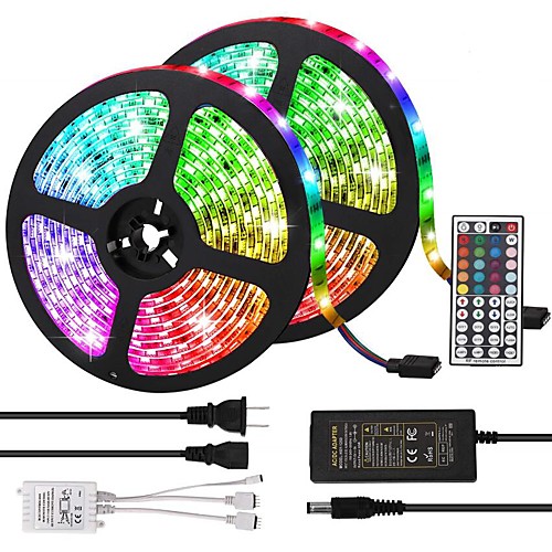 

KWB 10m Light Sets Tiktok LED Strip Lights 600 LEDs 5050 SMD 10mm RGB Remote Control / RC / Cuttable / Dimmable 100-240 V / Linkable / Self-adhesive / Color-Changing / IP44
