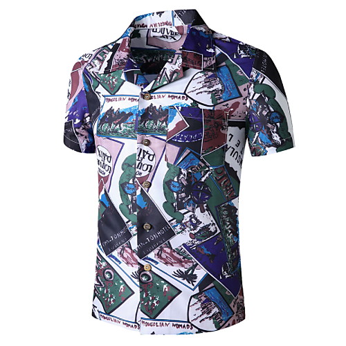 

Men's Graphic Print Shirt Tropical Daily Blue