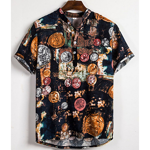 

Men's Geometric Shirt Daily Going out Blue