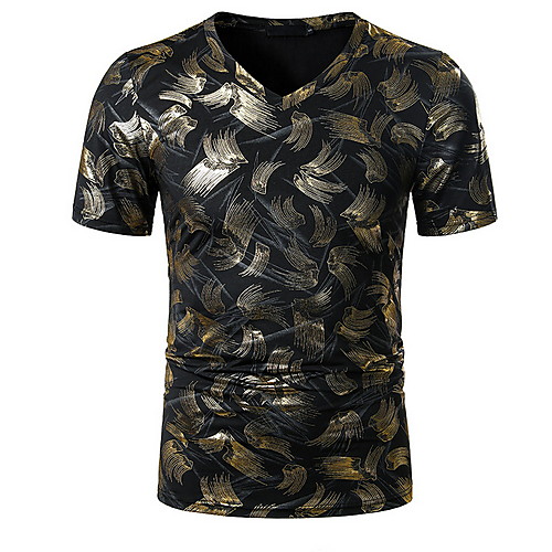 

Men's Geometric Print T-shirt Basic Daily Gold / Brown
