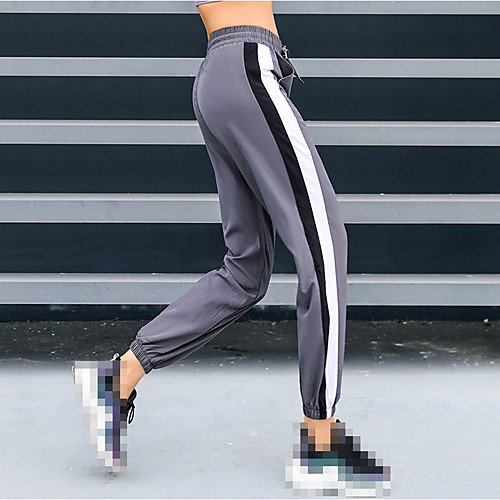 

Women's Jogger Pants Joggers Running Pants Track Pants Sports Pants Sports Winter Bottoms Running Jogging Training Lightweight Breathable Quick Dry Color Block Black Gray / Micro-elastic