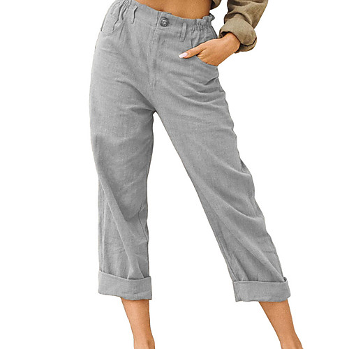 

Women's Basic Chinos Pants - Solid Colored Wine Khaki Light gray M L XL