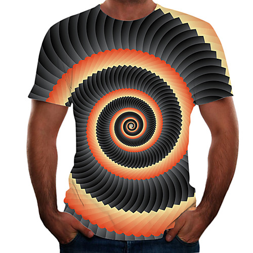 

Men's Going out Weekend Basic T-shirt - Color Block / 3D / Animal Rainbow