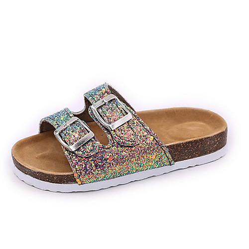 

Women's Sandals Summer Flat Heel Open Toe Daily PU Black / Pink / Green