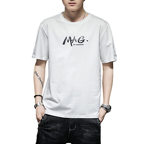 

Men's Daily Weekend T-shirt - Graphic / Solid Colored / Letter Orange
