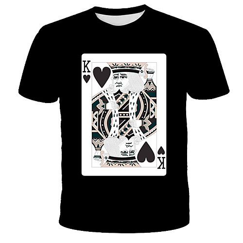 

Men's Daily Holiday Street chic / Exaggerated T-shirt - 3D / Tie Dye / Cartoon Black & White, Print Black
