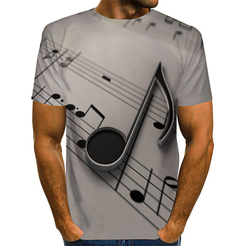 

Men's Geometric 3D Print T-shirt Street chic Exaggerated Daily Going out Rainbow