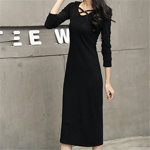 

Women's 2020 Black Summer Fall Dress Casual Holiday Going out Shift Solid Color M L