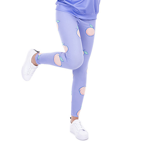 

Women's Sports / Yoga Sporty / Basic Legging - Print, Print Mid Waist Blue One-Size