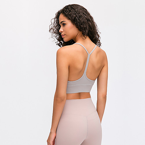 

Women's Bra Top Light Support Removable Pad Wireless Fashion White Black Purple Pink Green Elastane Yoga Running Fitness Top Sport Activewear Breathable Quick Dry Comfortable Stretchy