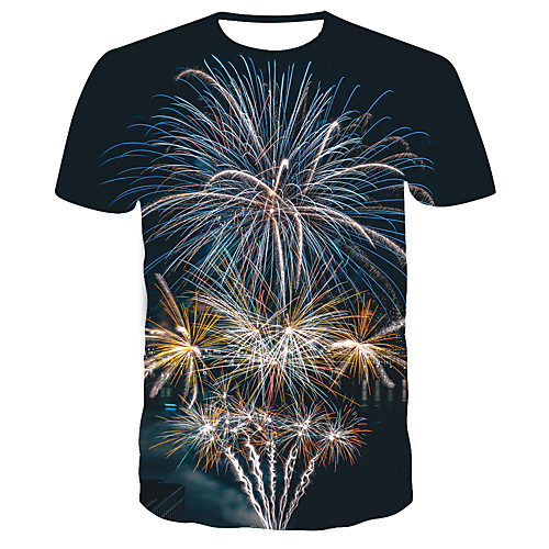 

Men's Daily T-shirt - 3D Print Navy Blue
