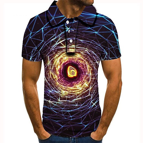 

Men's Daily Basic Polo - 3D Rainbow