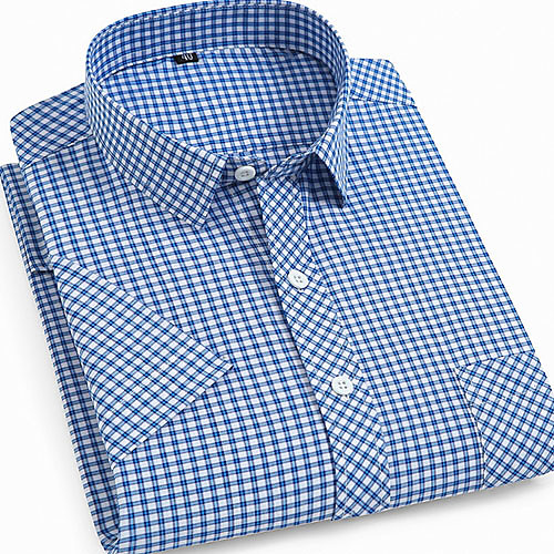 

Men's Houndstooth Print Shirt Daily Blue