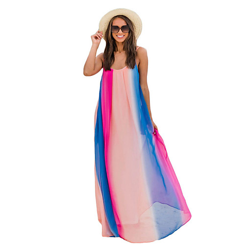 

Women's Sheath Dress - Sleeveless Rainbow Summer Elegant 2020 Rainbow S M L XL XXL