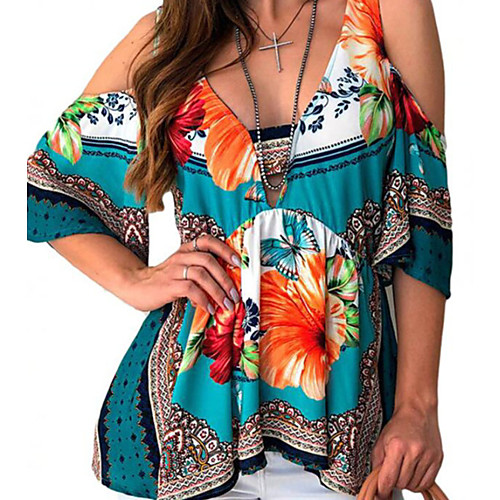 

Women's Daily T-shirt - Floral Wine