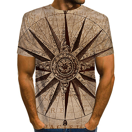 

Men's Daily Basic T-shirt - 3D Print Light Brown