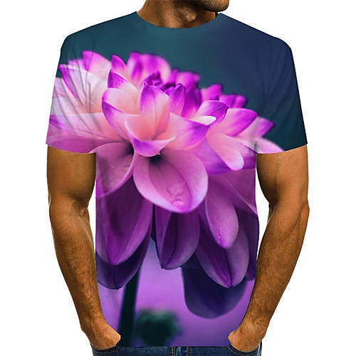 

Men's Daily Basic / Exaggerated T-shirt - 3D Purple