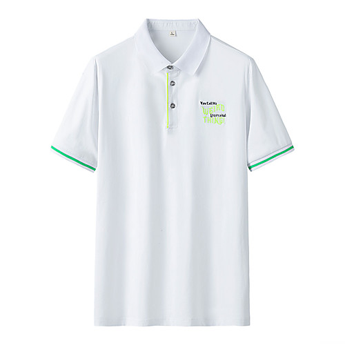

Men's Solid Colored Letter Polo Business Basic Daily Work White / Black / Yellow / Blushing Pink / Green / Dark Gray