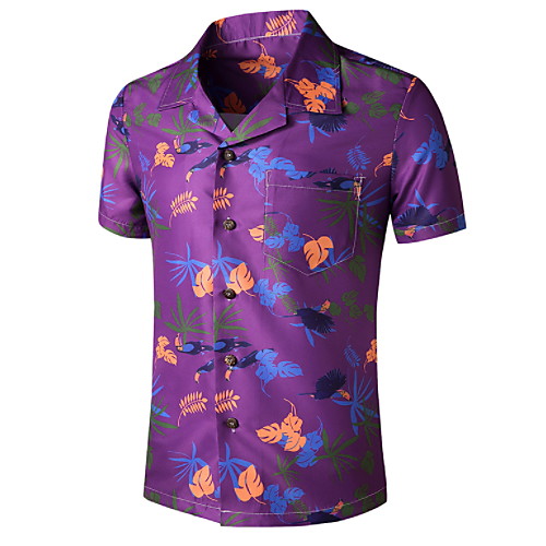 

Men's Graphic Print Shirt Tropical Daily Purple