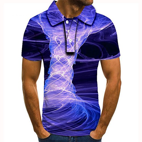

Men's Graphic 3D Print Print Polo Daily Purple