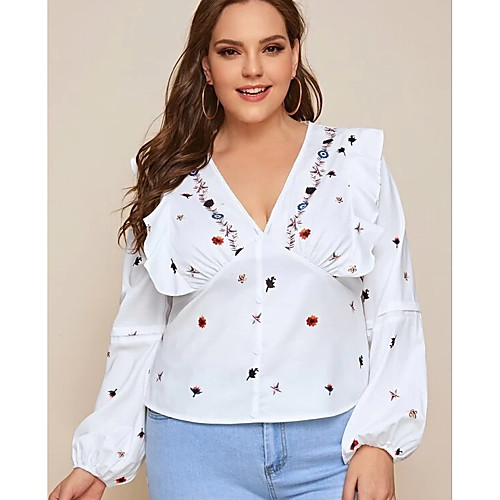

Women's Geometric Blouse Daily Going out White
