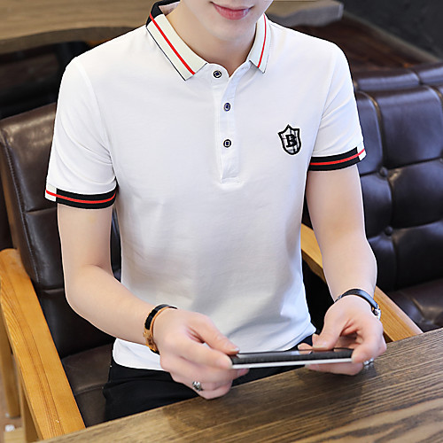 

Men's Solid Colored Polo Basic Elegant Daily Work White / Black / Blue / Yellow