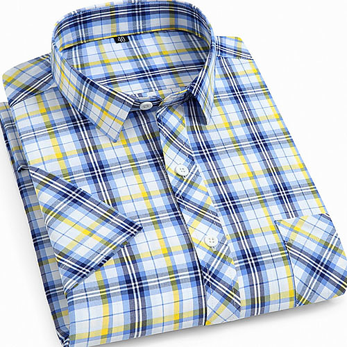 

Men's Houndstooth Print Shirt Daily Blue