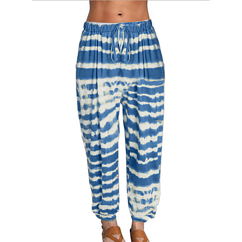

Women's Basic Chinos Pants - Tie Dye Wine Blue Purple S M L