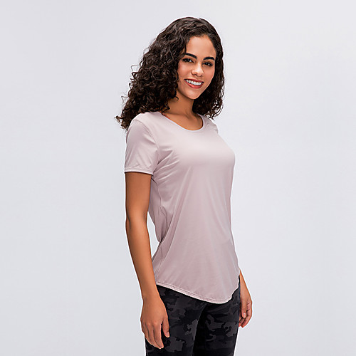 

Women's Yoga Top Fashion Purple Pink Blue Gray Elastane Yoga Running Fitness Tee / T-shirt Top Short Sleeve Sport Activewear Breathable Quick Dry Comfortable Stretchy