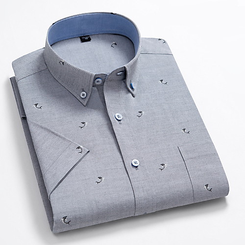 

Men's Geometric Print Shirt Daily Gray