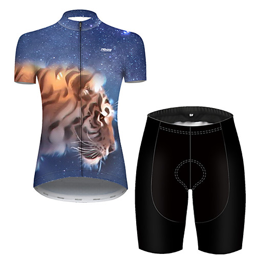 

21Grams Women's Short Sleeve Cycling Jersey with Shorts Black / Blue Galaxy Bike Breathable Sports Galaxy Mountain Bike MTB Road Bike Cycling Clothing Apparel / Stretchy