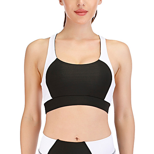 

Women's Sports Bra Yoga Top Color Block Black Yoga Running Gym Workout Bra Top Top Sleeveless Sport Activewear Breathable Comfortable Stretchy