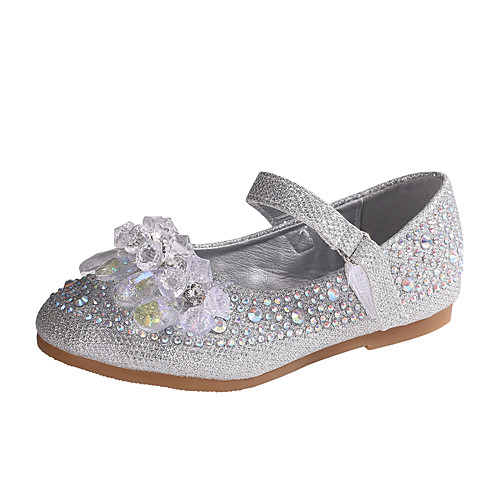 

Girls' Comfort / Flower Girl Shoes PU Flats Little Kids(4-7ys) / Big Kids(7years ) Rhinestone / Sparkling Glitter / Sequin Blue / Silver Spring / Fall / Party & Evening