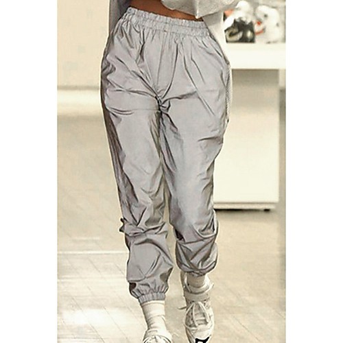

Men's Women's Reflective Pants Jogger Pants Joggers Running Pants Sports Winter Pants / Trousers Sweatpants Running Dance Walking Jogging Skateboarding Reflective Lightweight Solid Colored Gray