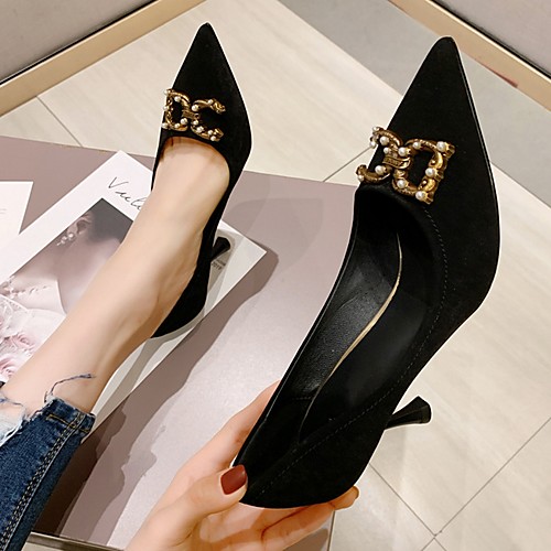 

Women's Heels Summer Stiletto Heel Pointed Toe Daily Suede Black / Green
