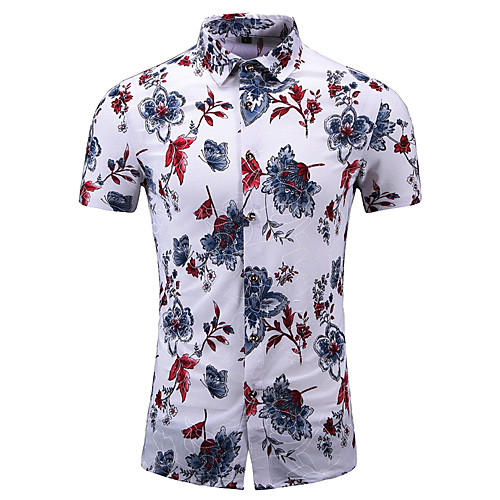 

Men's Floral Shirt Beach Beach White