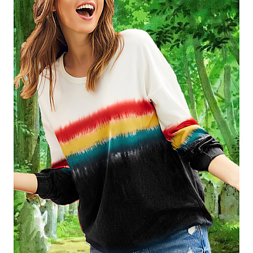 

Women's Daily T-shirt - Color Block Purple