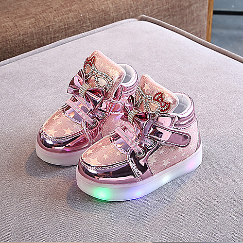 

Girls' LED / LED Shoes / USB Charging PU Sneakers Little Kids(4-7ys) / Big Kids(7years ) Walking Shoes Flower / LED / Luminous Pink / Gold / Silver Spring / Summer / Rubber