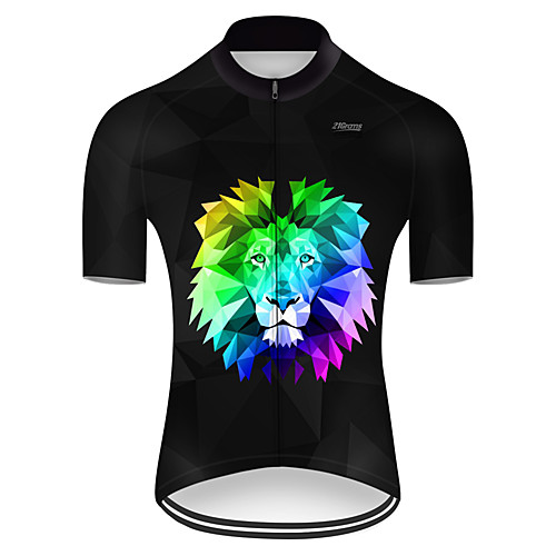 

21Grams Men's Short Sleeve Cycling Jersey Black / Blue Bike Jersey Top Mountain Bike MTB Road Bike Cycling Breathable Sports Clothing Apparel / Micro-elastic