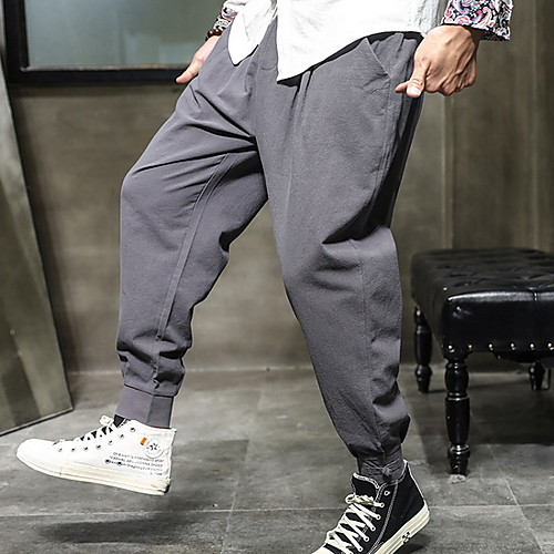 

Men's Basic Chinos Pants - Solid Colored Drawstring Black Navy Blue Gray US32 / UK32 / EU40 US34 / UK34 / EU42 US36 / UK36 / EU44