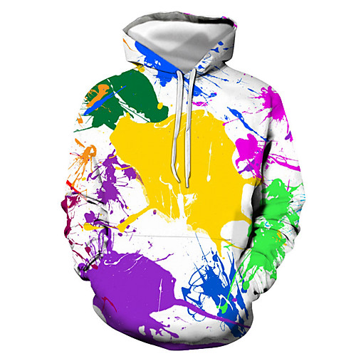 

Men's Casual / Basic Hoodie - 3D Rainbow US34 / UK34 / EU42