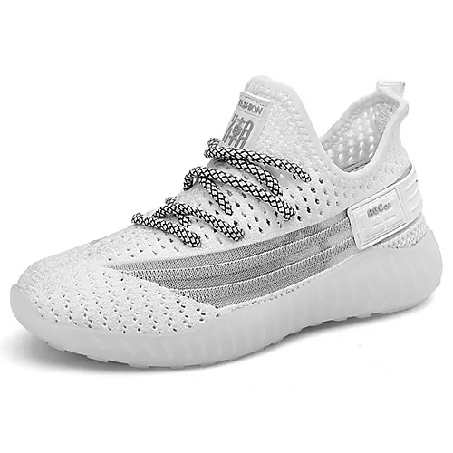 

Boys' Comfort Elastic Fabric / Flyknit Trainers / Athletic Shoes Big Kids(7years ) Running Shoes White / Black / Brown Spring