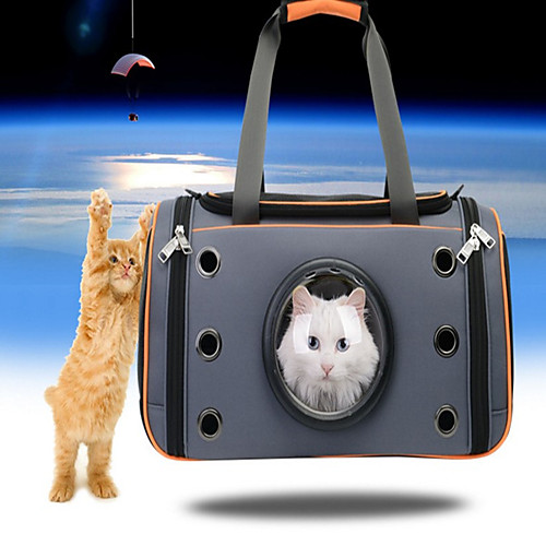 

Rodents Dog Cat Carrier Bag & Travel Backpack Breathable Foldable Pet Terylene Fashion Gray