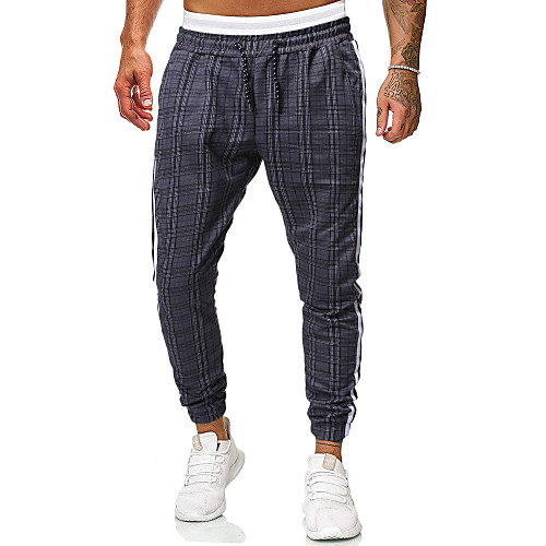 

Men's Basic Chinos / Sweatpants Pants - Plaid / Checkered / Print Classic Gray US34 / UK34 / EU42 US36 / UK36 / EU44 US38 / UK38 / EU46