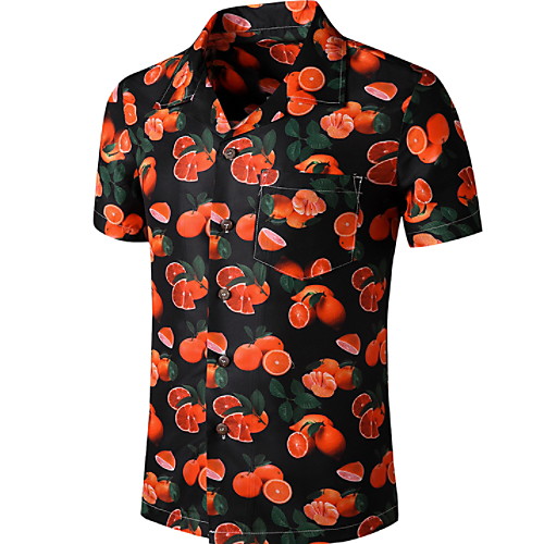 

Men's Fruit Print Shirt Tropical Daily Black