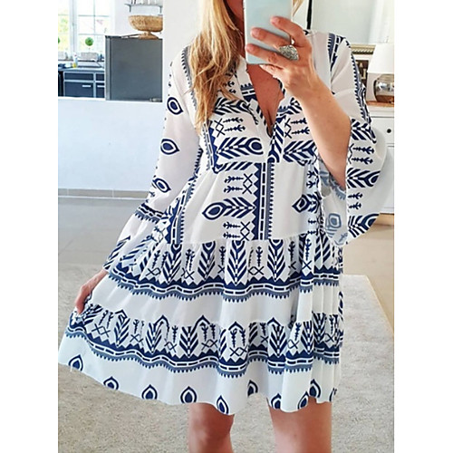 

Women's 2020 Yellow Blushing Pink Summer Dress Casual A Line Geometric S M