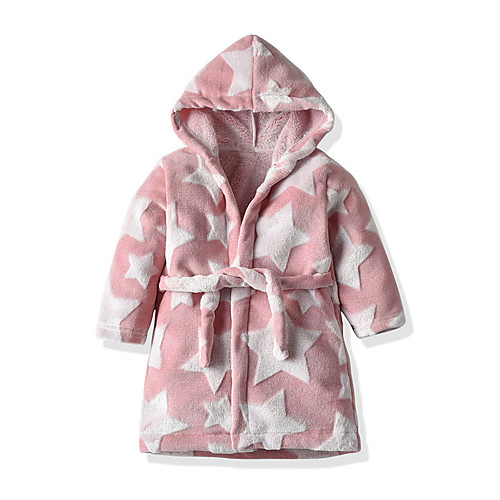 

Kid's Kigurumi Pajamas Bathrobe Star Onesie Pajamas Flannel Fabric Pink / Light Green Cosplay For Boys and Girls Animal Sleepwear Cartoon Festival / Holiday Costumes / Bath Robe
