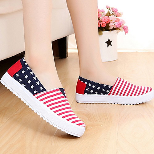 

Women's Flats Spring & Summer Flat Heel Round Toe Daily Canvas Red / Blue / Beige
