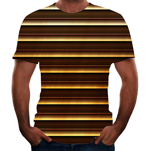 

Men's Going out Weekend Basic T-shirt - Color Block / 3D / Animal Rainbow