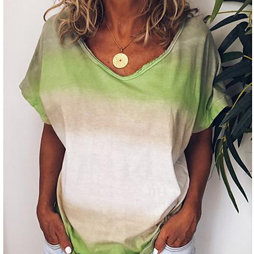 

Women's Daily T-shirt - Color Block Yellow